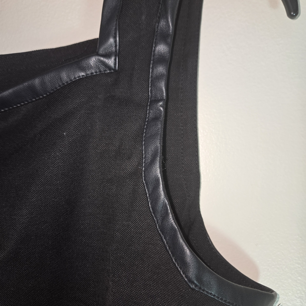 WeWoreWhat Black Leather Trim Crop Top - Picture 8 of 13